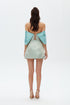 SLEEVE DETAILED BICOLOR MINI DRESS
